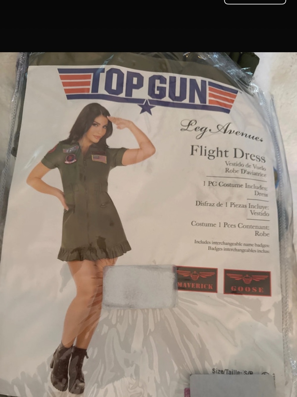 Leg Avenue Top Gun Olive Green Flight Dress Costume